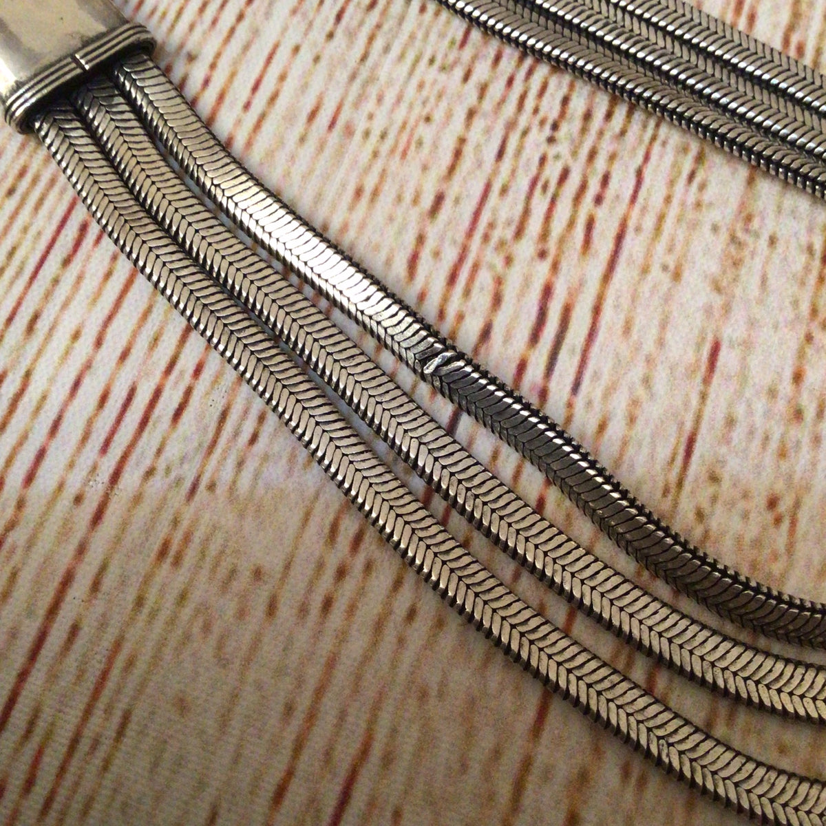 Tribal Silver 3 String Necklace