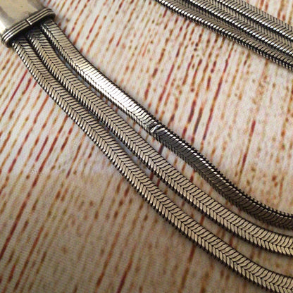 Tribal Silver 3 String Necklace