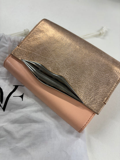 Diane Von Furstenberg Pink and Metallic Leather Flirty Lips Crossbody Bag