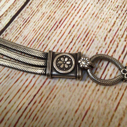 Tribal Silver 3 String Necklace
