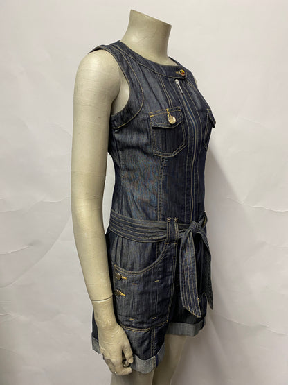 Karen Millen Y2K Blue Cotton Denim Playsuit 8