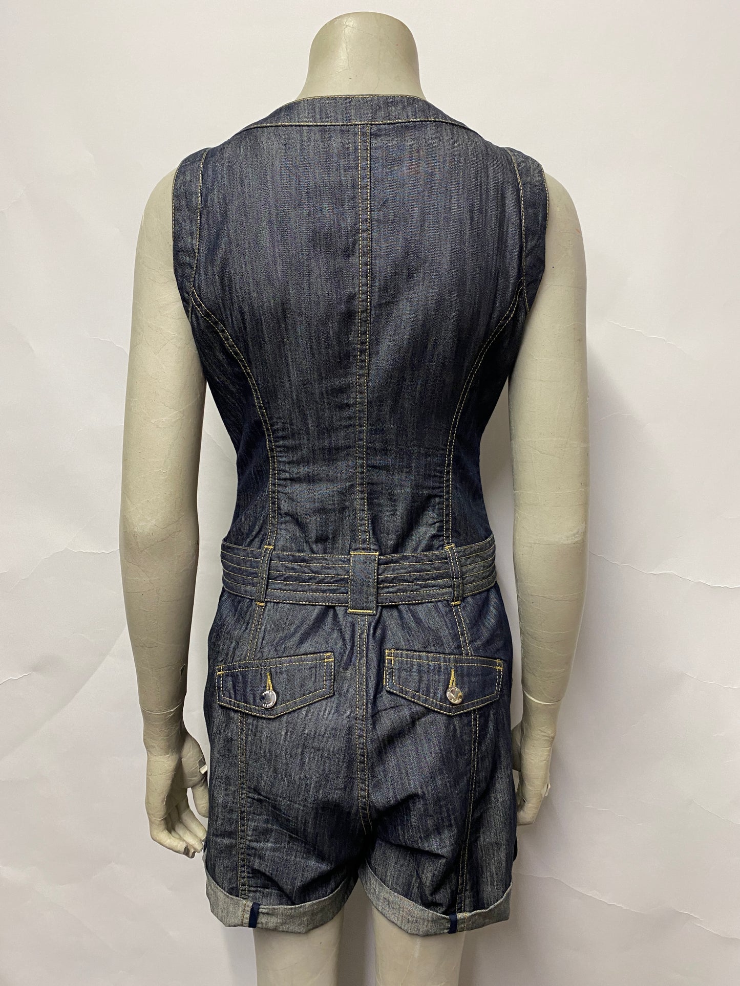 Karen Millen Y2K Blue Cotton Denim Playsuit 8