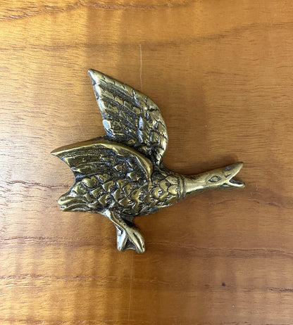 Set 3 Vintage Brass Flying Ducks Wall Hanging Ornaments