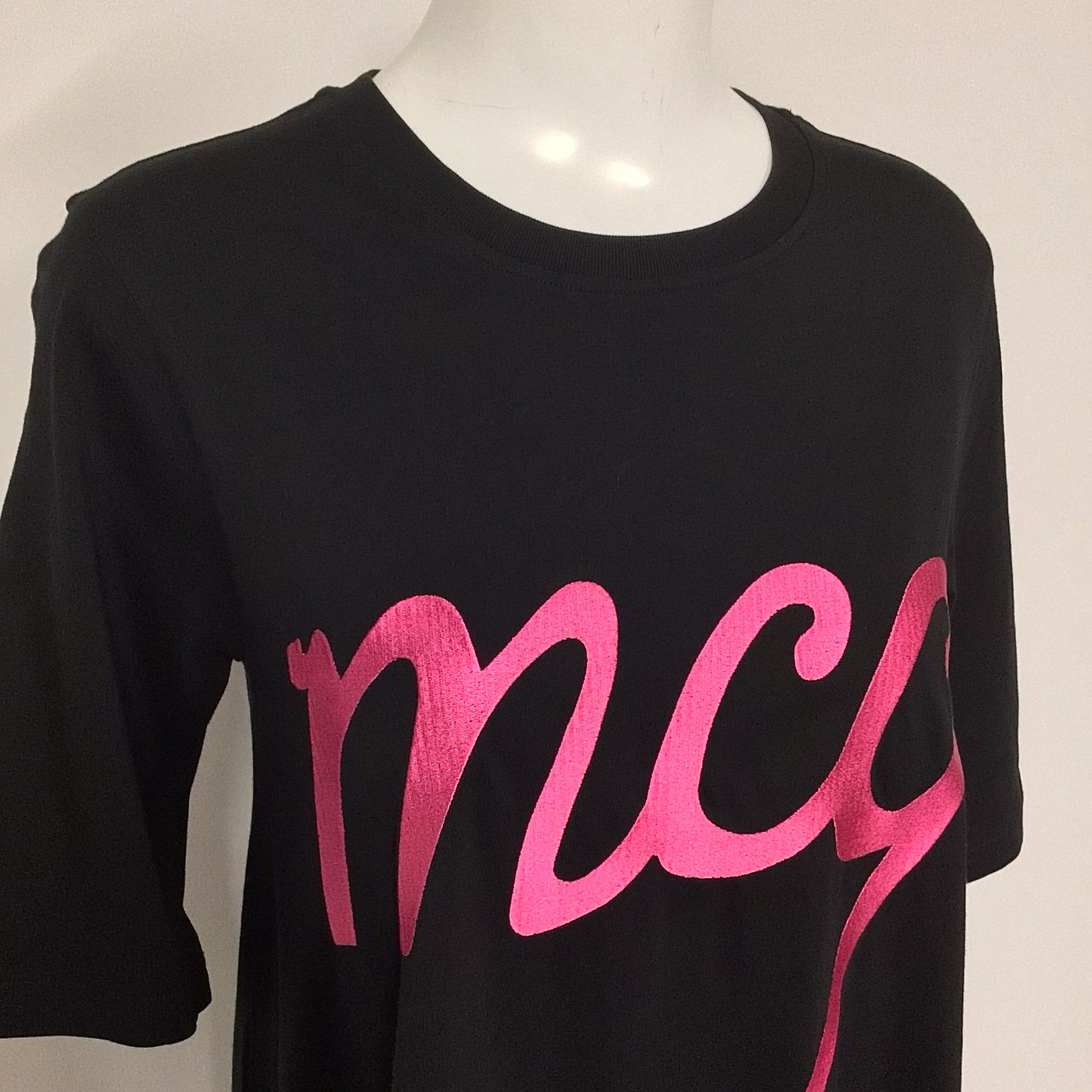 Alexander McQueen Black McQ Logo Printed Tee-Style Babydoll Dress Size XS