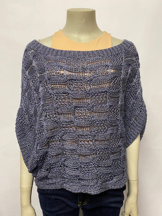 Nicole Farhi Blue Crochet Top
