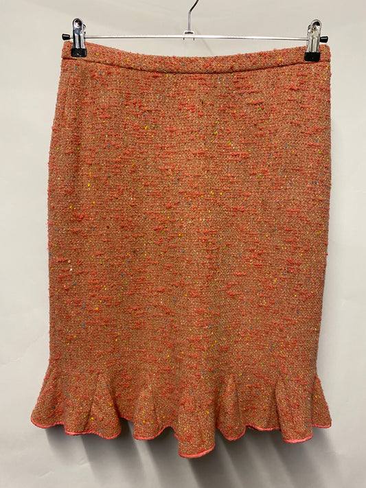 DKNY Pink Bouclé Wool Fishtail Skirt 8