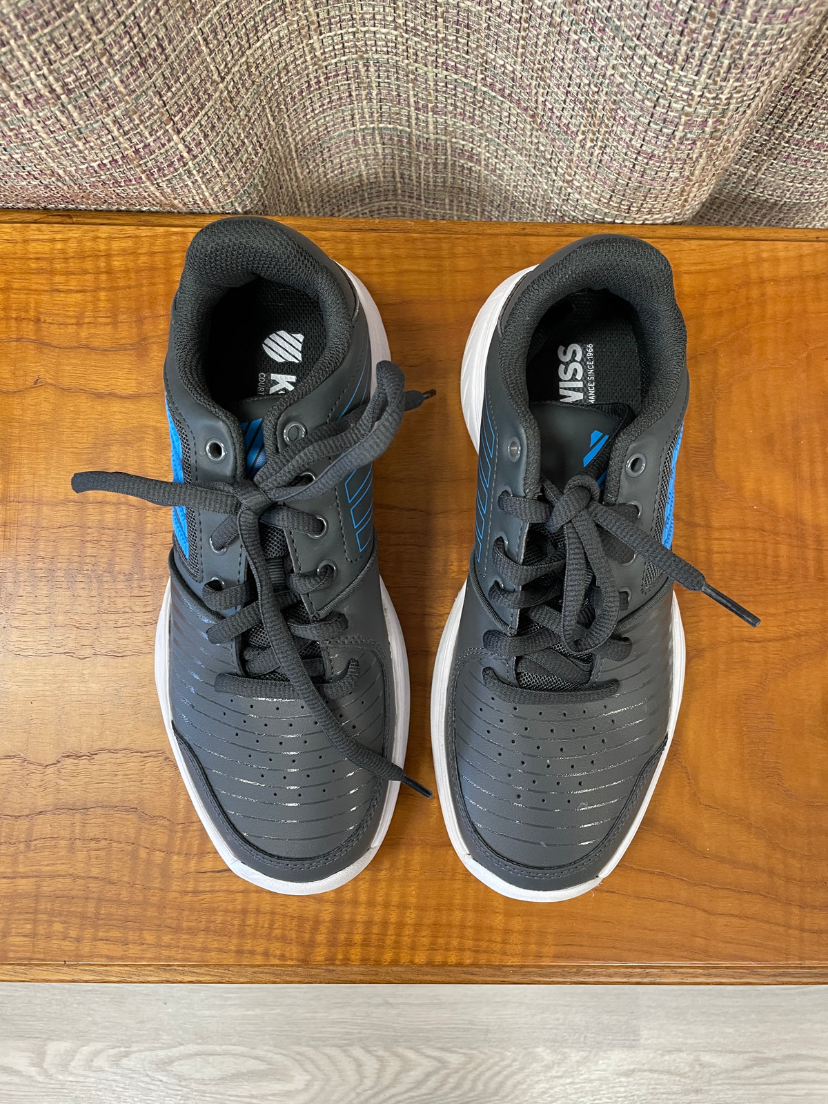 K Swiss New Grey Faux Leather Trainers Size UK 5
