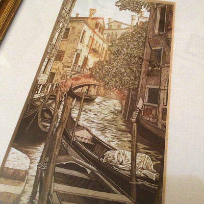 Ugo Baracco Gondola Framed Picture Scene
