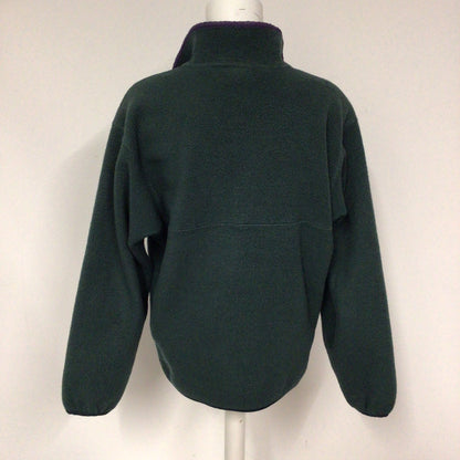 Vintage Patagonia Synchilla Green & Purple 1/4 Button Fleece Size L