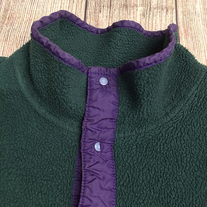 Vintage Patagonia Synchilla Green & Purple 1/4 Button Fleece Size L