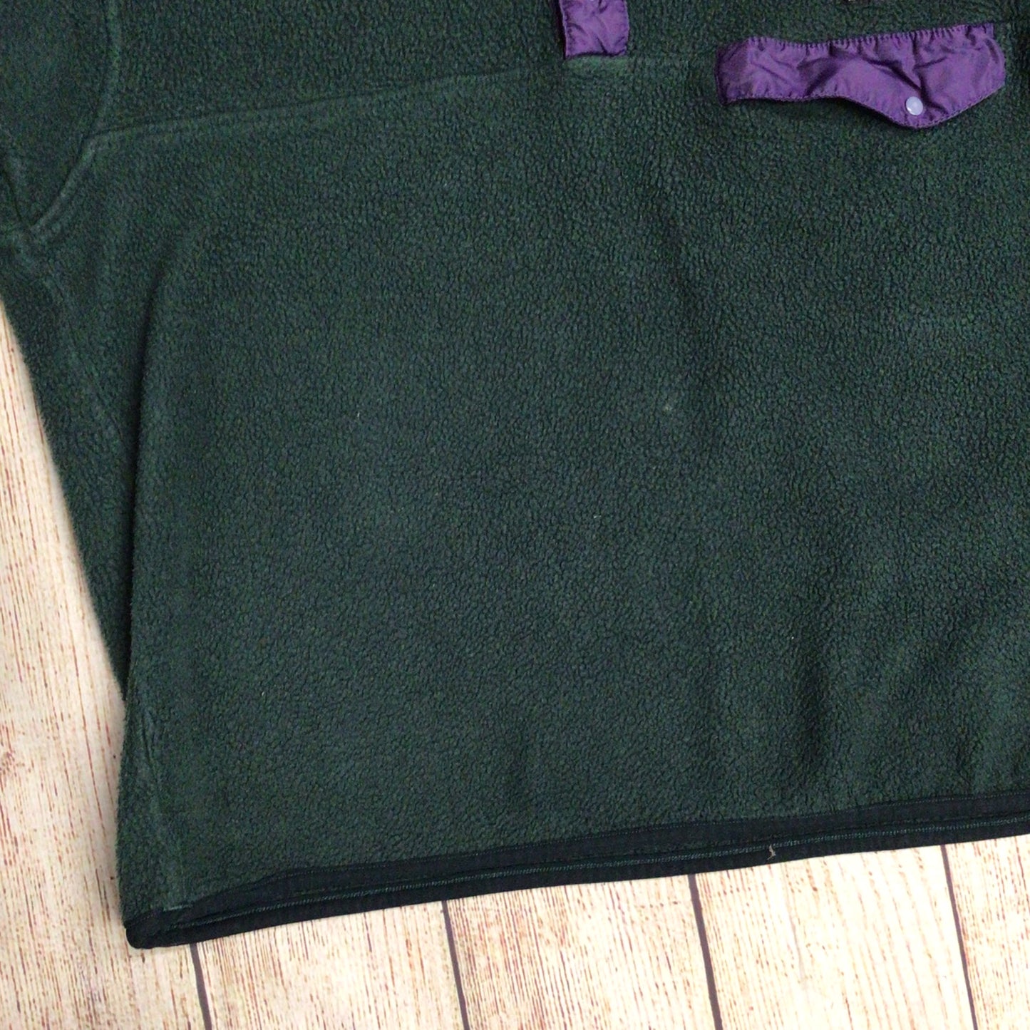 Vintage Patagonia Synchilla Green & Purple 1/4 Button Fleece Size L