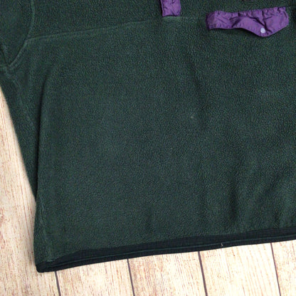 Vintage Patagonia Synchilla Green & Purple 1/4 Button Fleece Size L