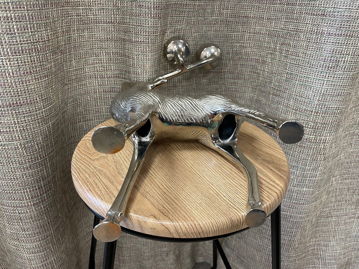 Large Nickel Chrome Reindeer Tealight Candle Holder Christmas