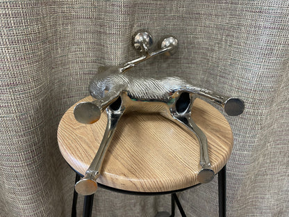 Large Nickel Chrome Reindeer Tealight Candle Holder Christmas