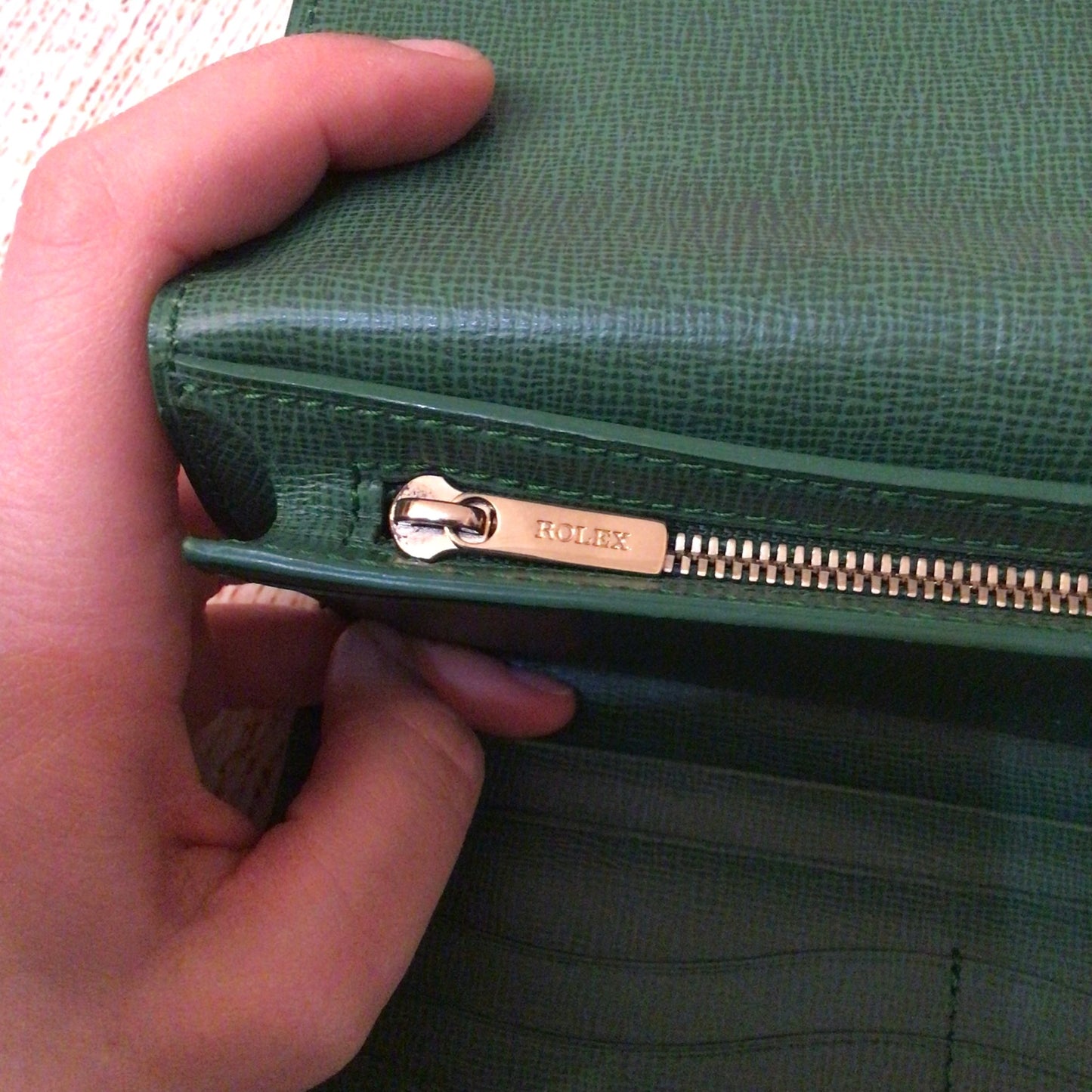Rolex Green Zip Fold Long Wallet