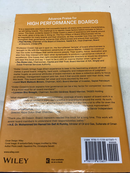High Performance Boards Improving And Energizing Your Governance Didier Cossin