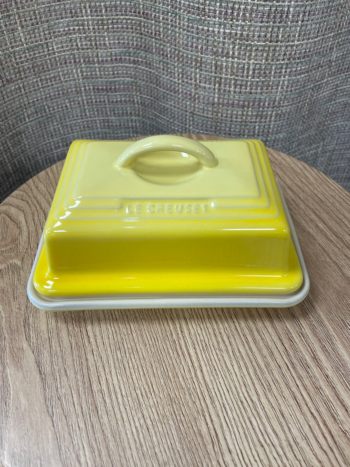 Le Creuset New in Box Yellow Stoneware Butter Dish