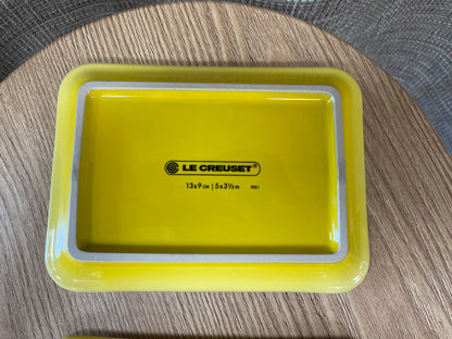 Le Creuset New in Box Yellow Stoneware Butter Dish
