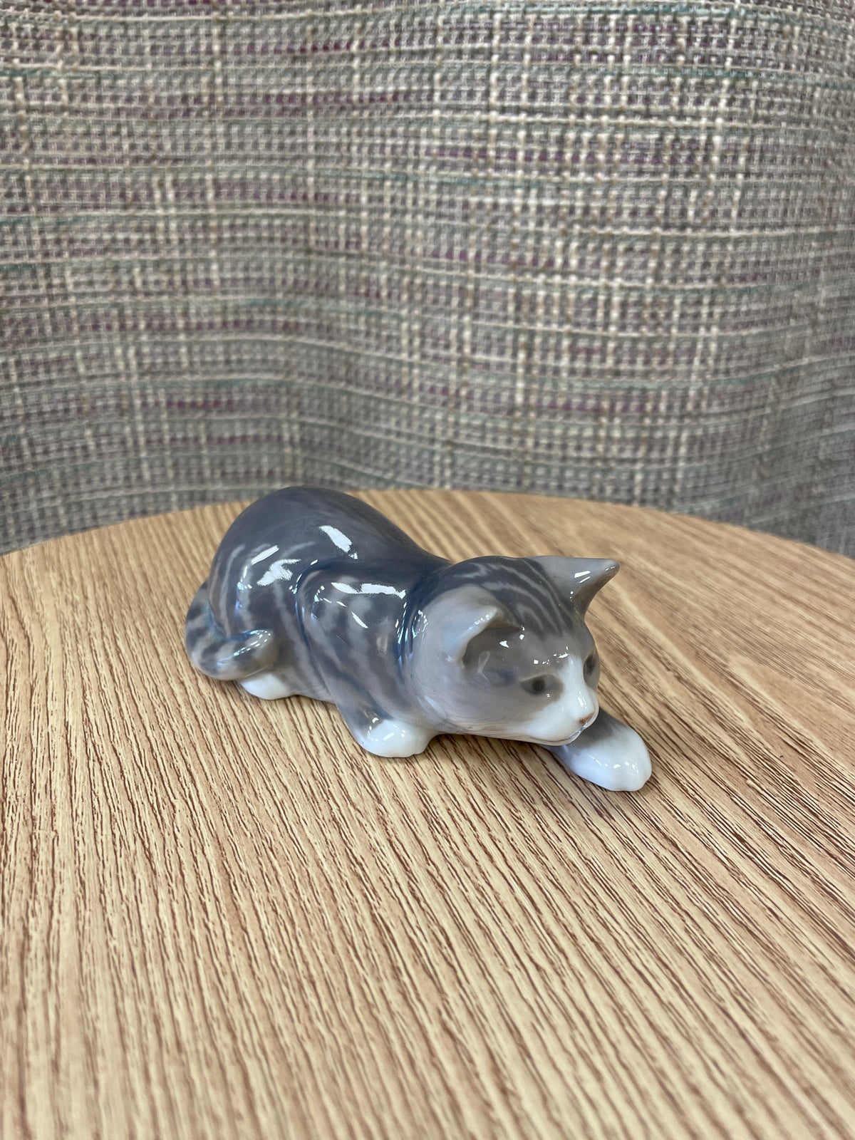 Royal Copenhagen Grey Cat in Stalking Pose Ornament Style Number 306