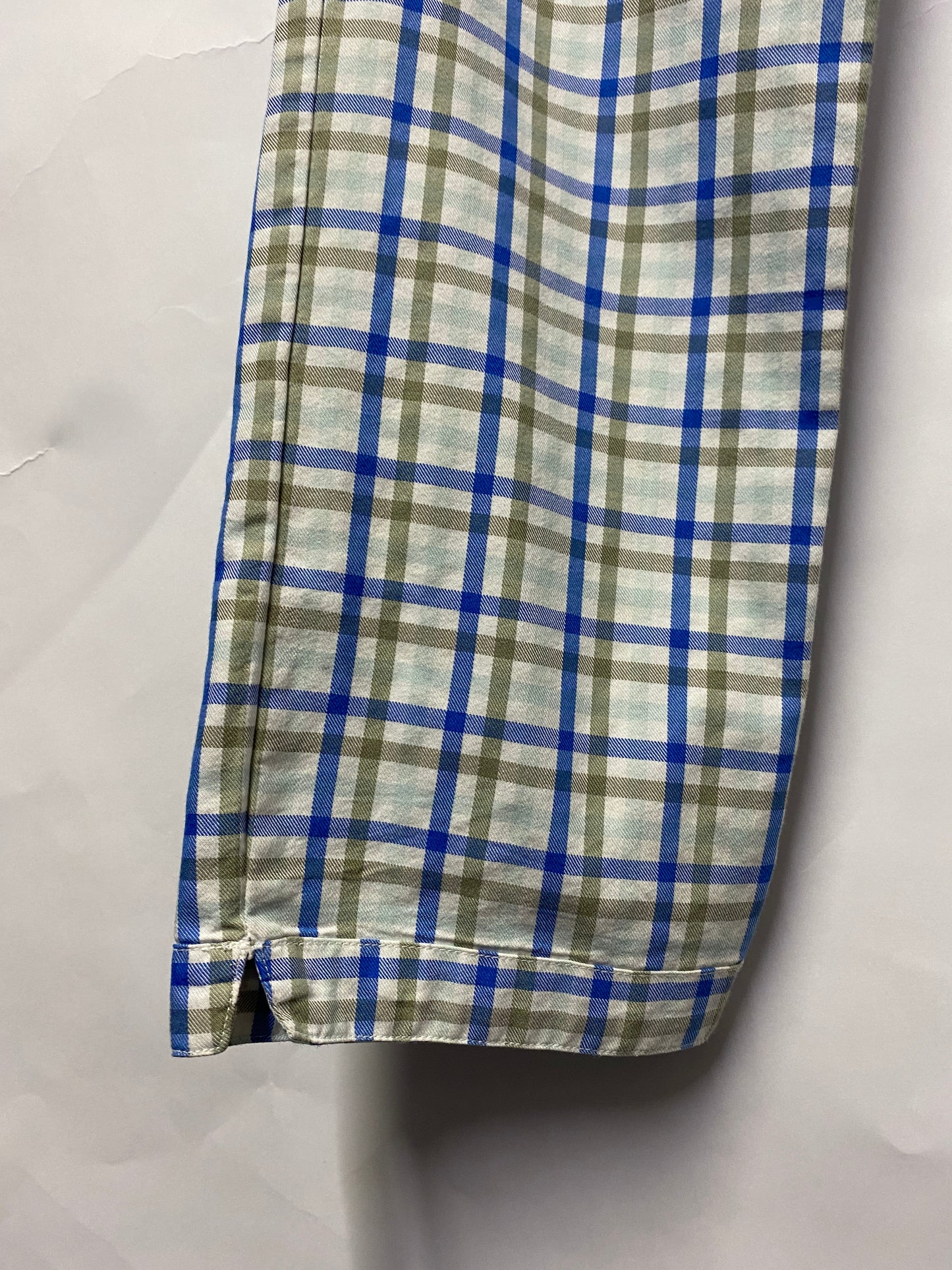 Nike Golf Sport Blue Cotton Plaid Trousers 32x34