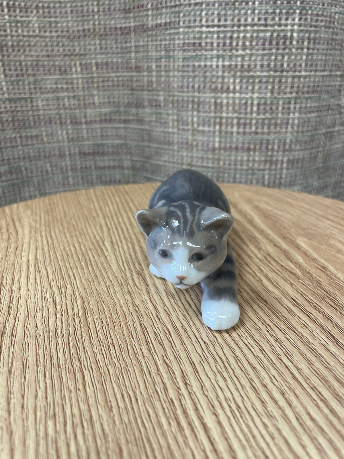 Royal Copenhagen Grey Cat in Stalking Pose Ornament Style Number 306