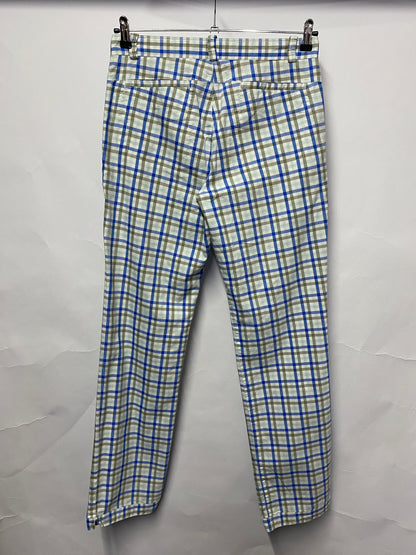 Nike Golf Sport Blue Cotton Plaid Trousers 32x34