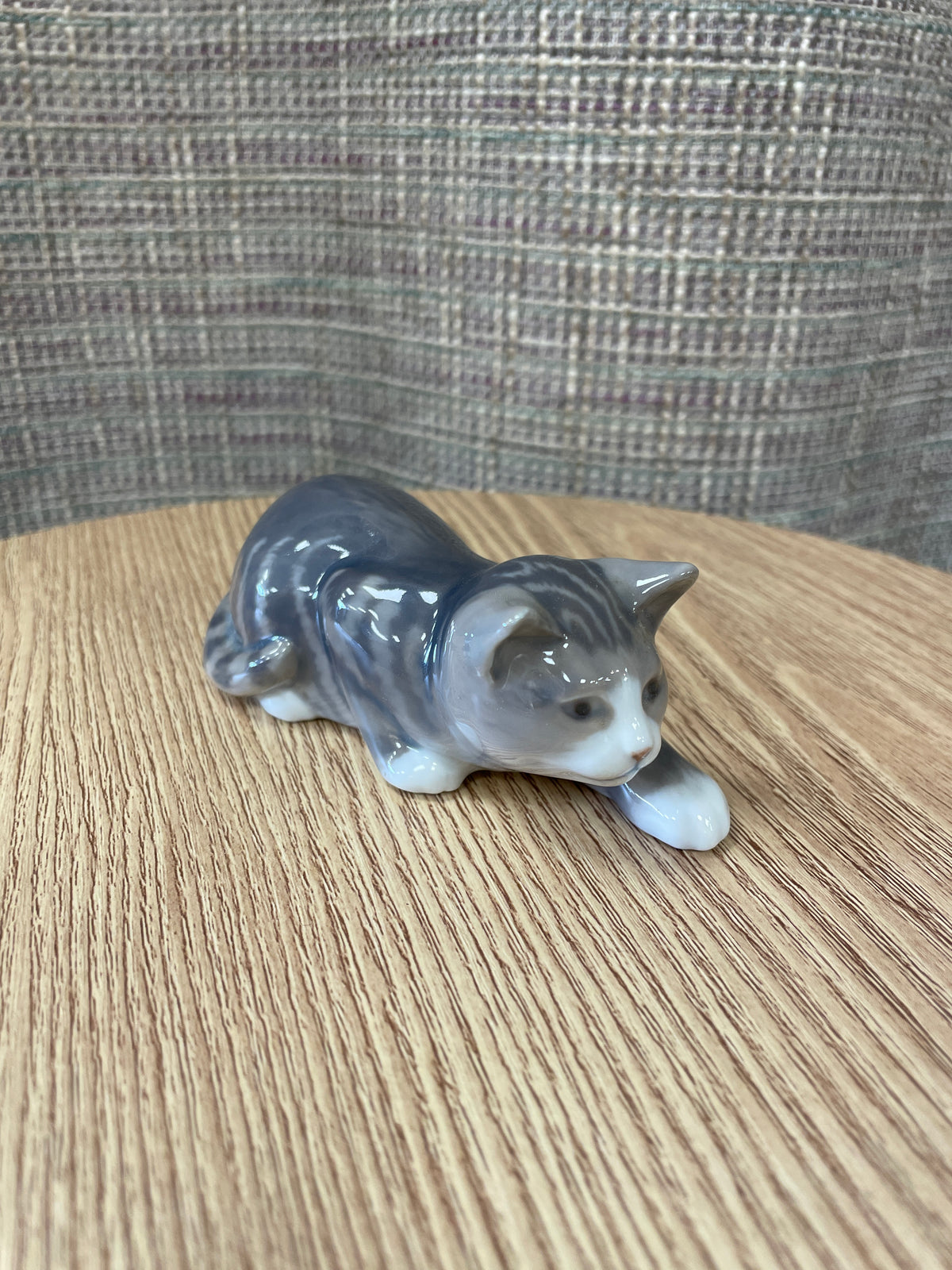 Royal Copenhagen Grey Cat in Stalking Pose Ornament Style Number 306