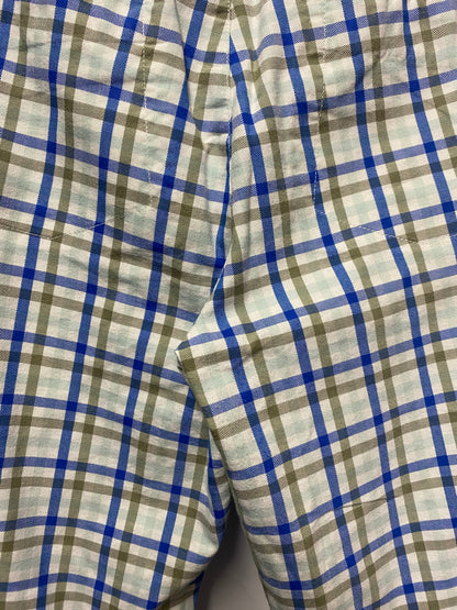 Nike Golf Sport Blue Cotton Plaid Trousers 32x34