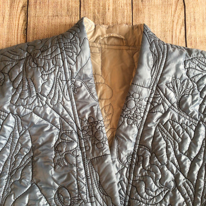 Munthe Blue Cream Emu Embroidered Reversible Padded Jacket Size 40