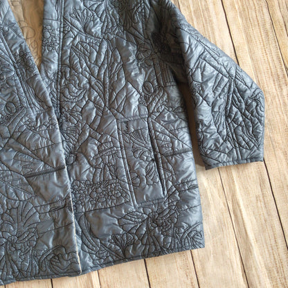 Munthe Blue Cream Emu Embroidered Reversible Padded Jacket Size 40