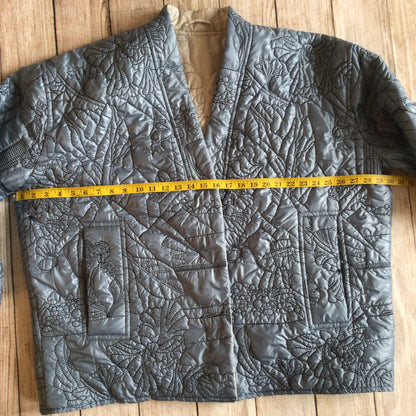 Munthe Blue Cream Emu Embroidered Reversible Padded Jacket Size 40