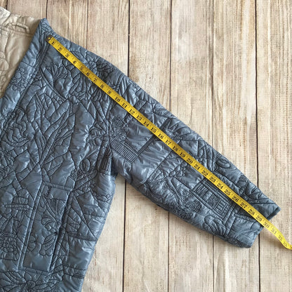 Munthe Blue Cream Emu Embroidered Reversible Padded Jacket Size 40