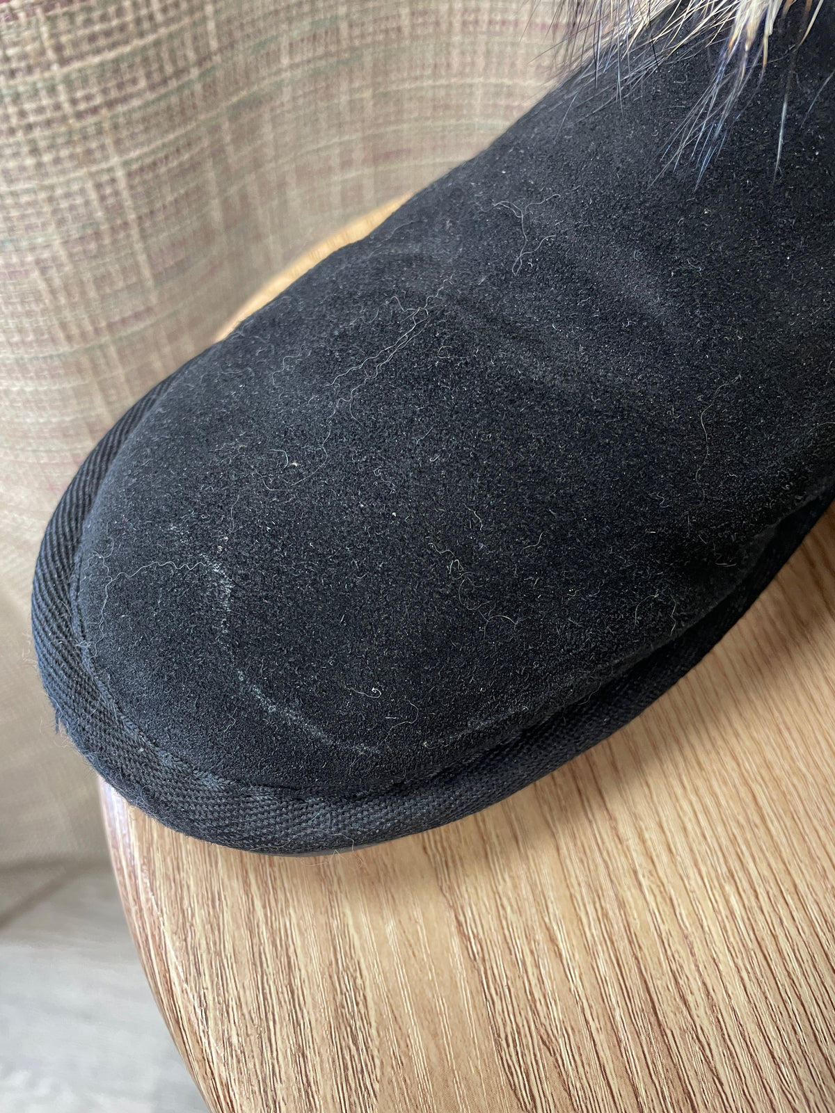 Ugg Australia Black with Faux Fur Classic Ugg Boots UK 8.5