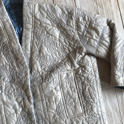 Munthe Blue Cream Emu Embroidered Reversible Padded Jacket Size 40