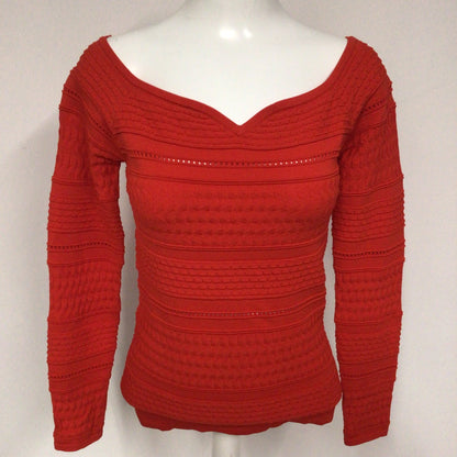 BNWT Karen Millen Red Sweetheart Neck Knitted Top Size M