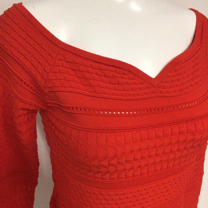 BNWT Karen Millen Red Sweetheart Neck Knitted Top Size M