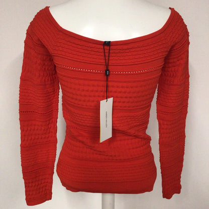 BNWT Karen Millen Red Sweetheart Neck Knitted Top Size M