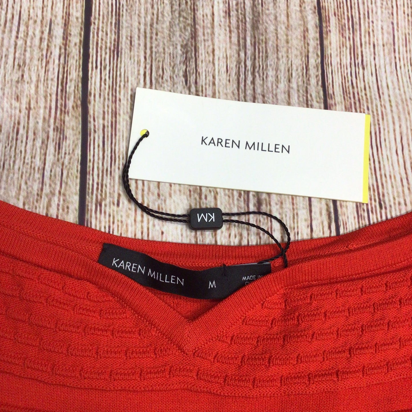 BNWT Karen Millen Red Sweetheart Neck Knitted Top Size M