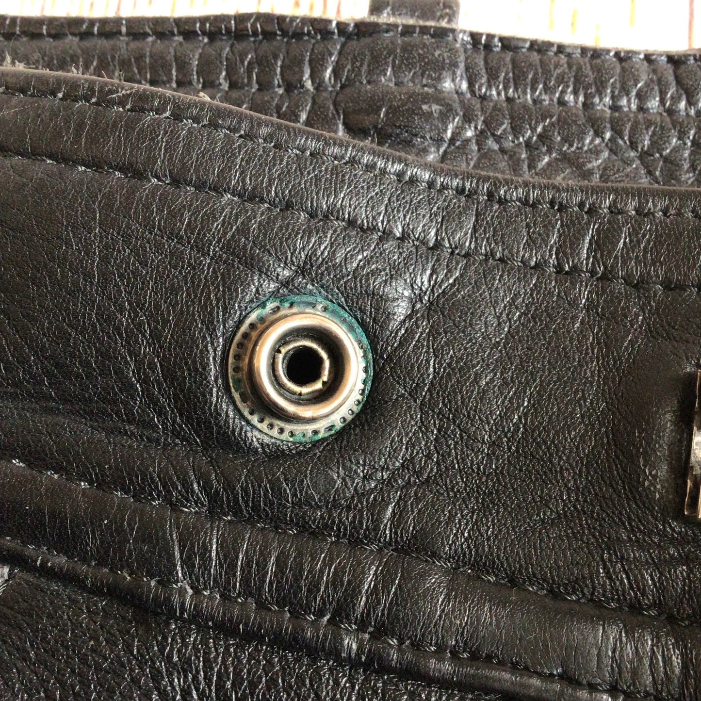 Vintage Polo Black Leather Biker Trousers Size 36 (W30)