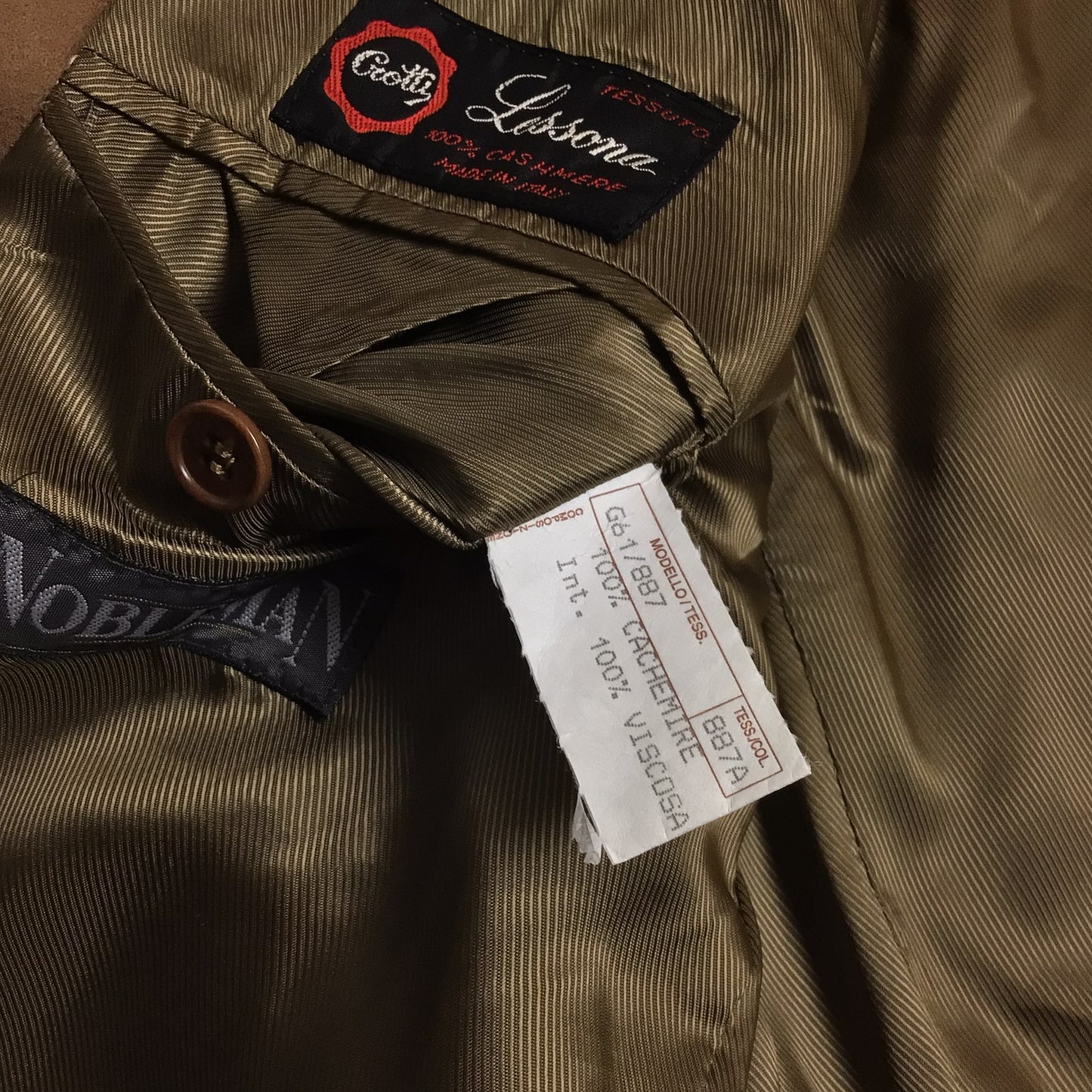 Nobleman Lessona Tan Brown Blazer Jacket 100% Cashmere Size 56