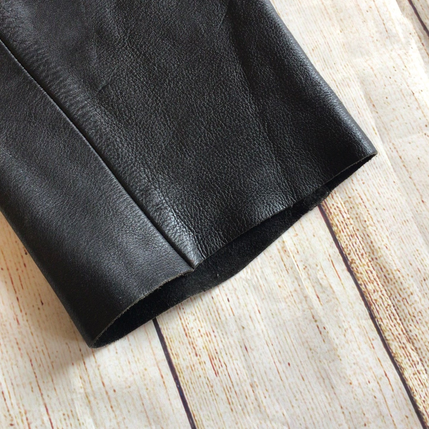 Vintage Polo Black Leather Biker Trousers Size 36 (W30)