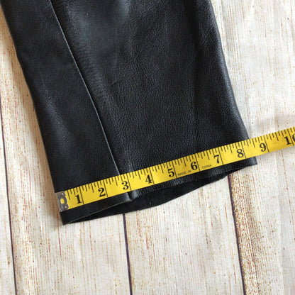 Vintage Polo Black Leather Biker Trousers Size 36 (W30)