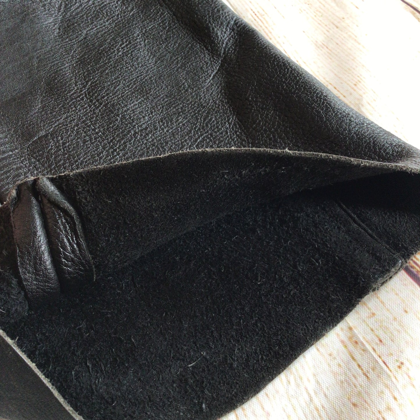 Vintage Polo Black Leather Biker Trousers Size 36 (W30)
