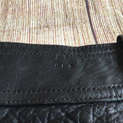 Vintage Polo Black Leather Biker Trousers Size 36 (W30)
