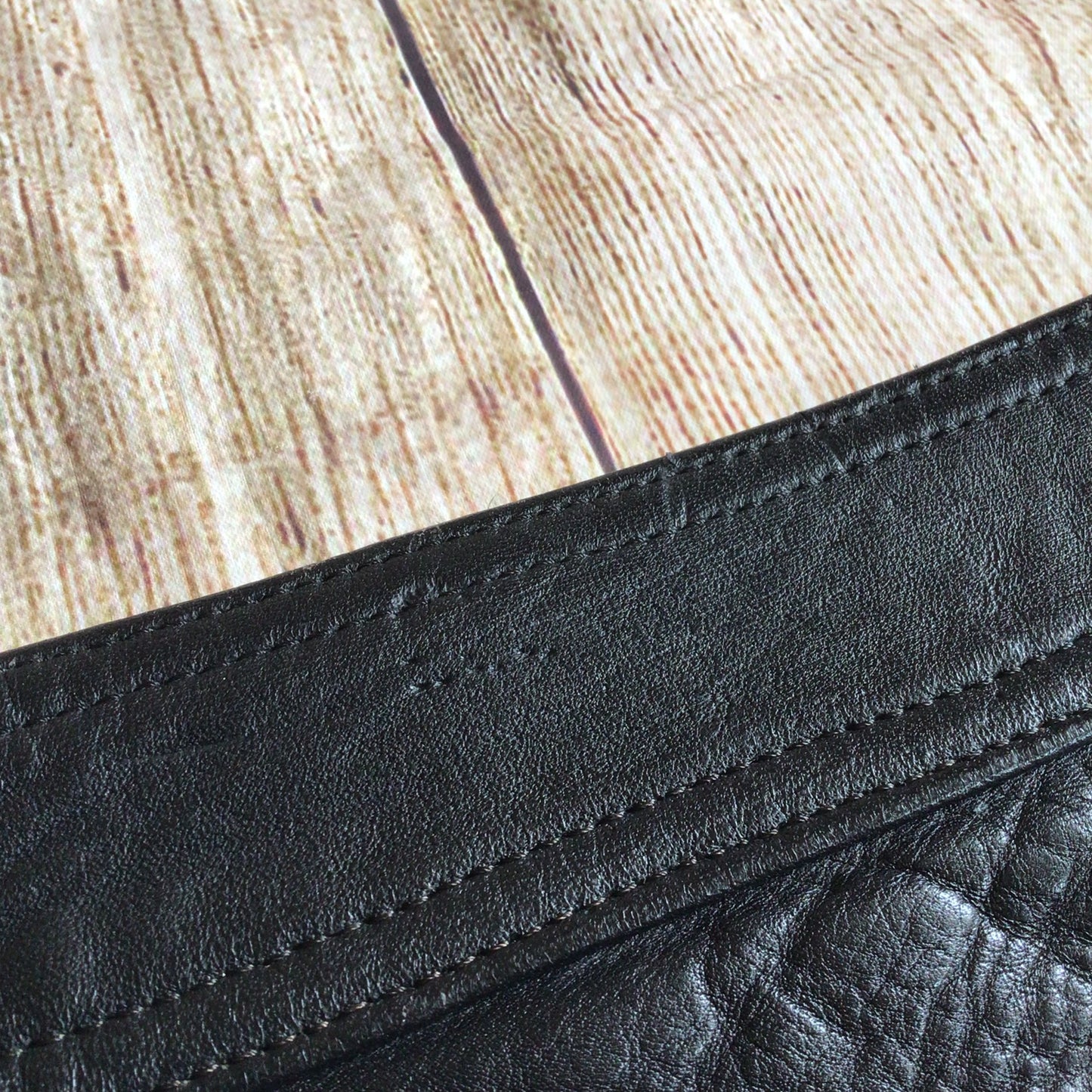 Vintage Polo Black Leather Biker Trousers Size 36 (W30)