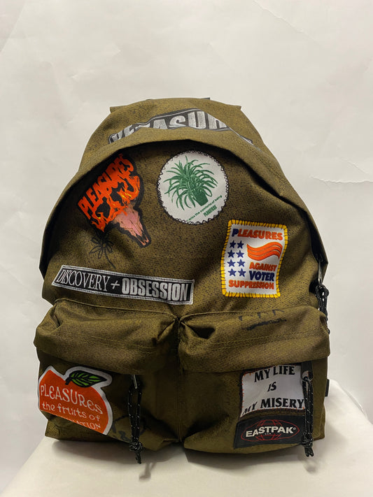 Eastpak x Pleasures Khaki Green Patch-Detail Backpack BNWT