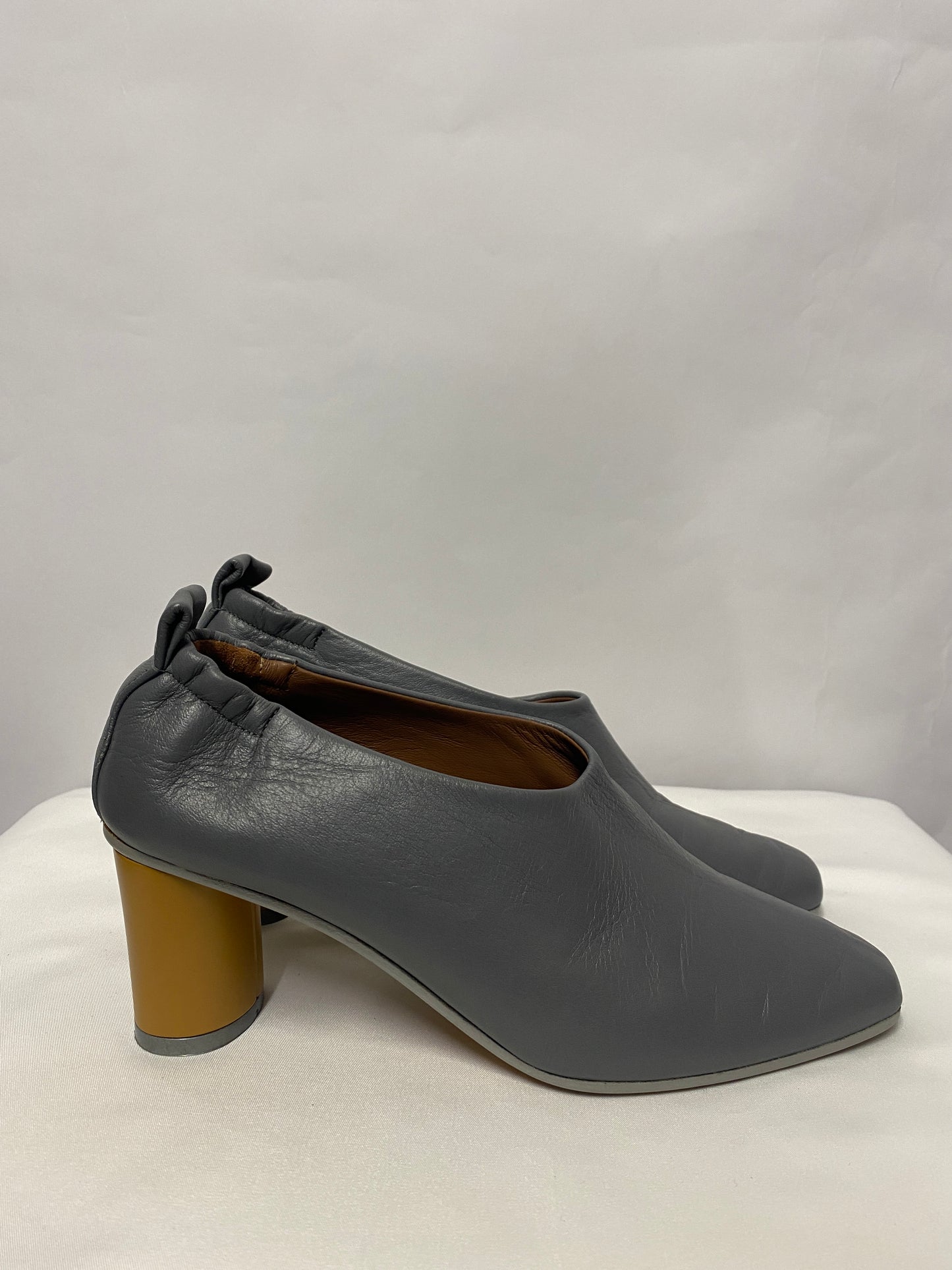 Grey Matters Slate Grey Micol Cylinder Heel Pumps 3