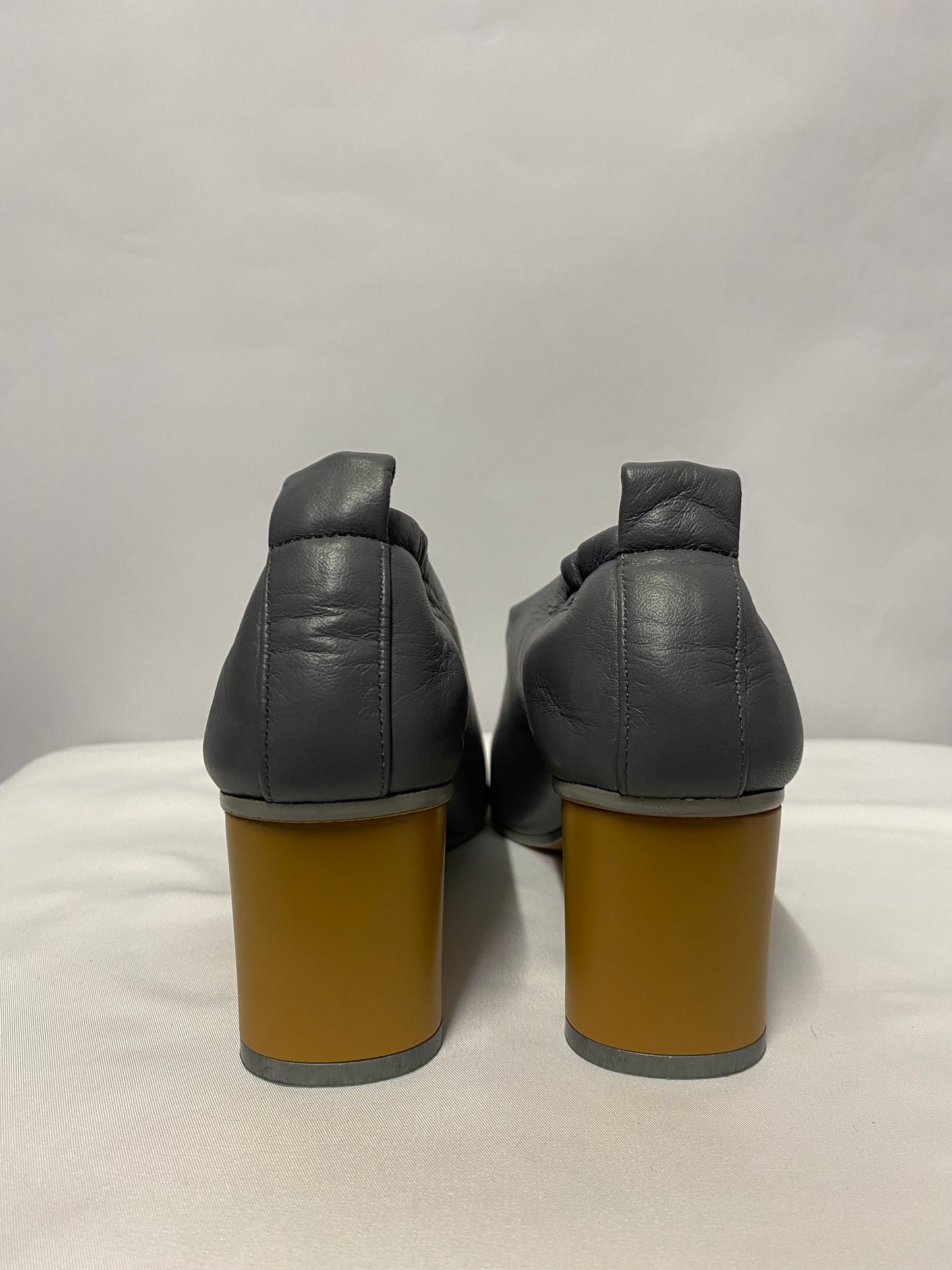 Grey Matters Slate Grey Micol Cylinder Heel Pumps 3