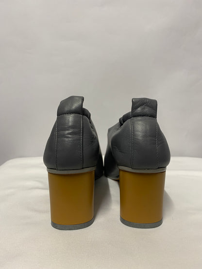 Grey Matters Slate Grey Micol Cylinder Heel Pumps 3