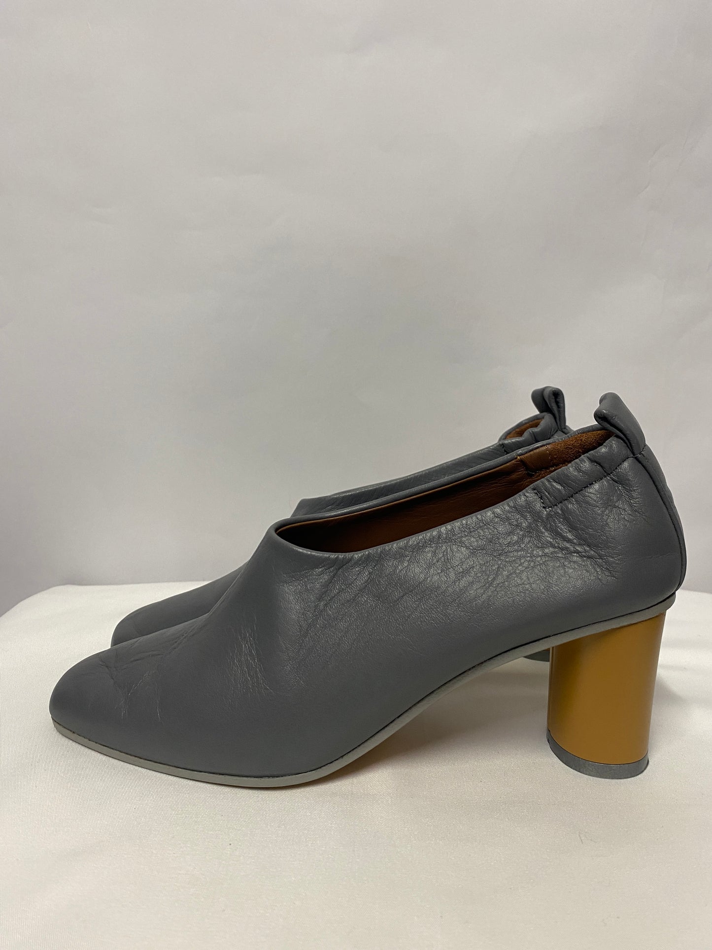 Grey Matters Slate Grey Micol Cylinder Heel Pumps 3